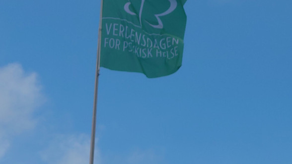 Flagget til Verdensdagen for psykisk helse.